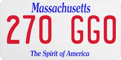 MA license plate 270GG0
