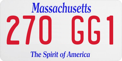 MA license plate 270GG1