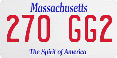 MA license plate 270GG2