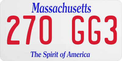 MA license plate 270GG3