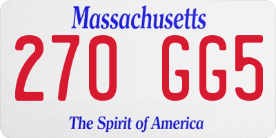 MA license plate 270GG5