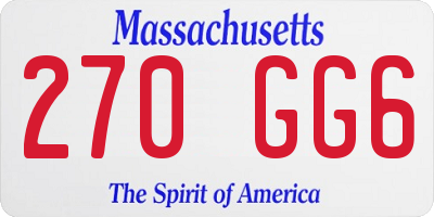 MA license plate 270GG6
