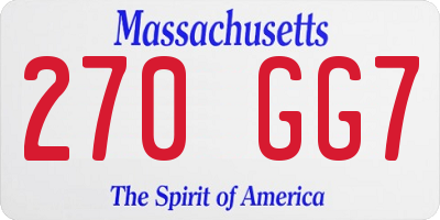 MA license plate 270GG7