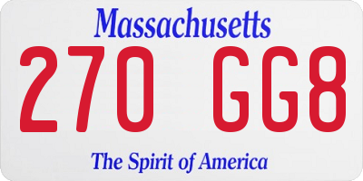 MA license plate 270GG8