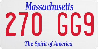 MA license plate 270GG9