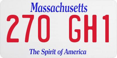 MA license plate 270GH1