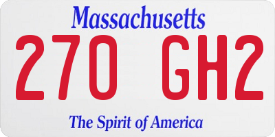 MA license plate 270GH2