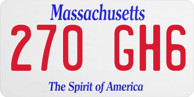 MA license plate 270GH6