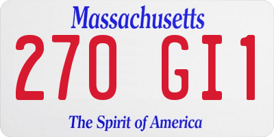 MA license plate 270GI1
