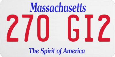 MA license plate 270GI2