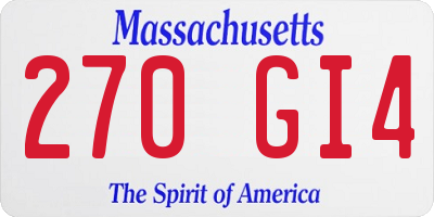 MA license plate 270GI4