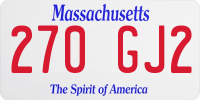 MA license plate 270GJ2