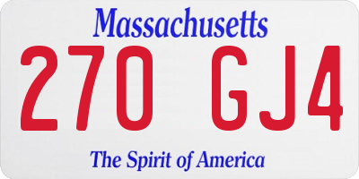 MA license plate 270GJ4