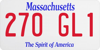 MA license plate 270GL1