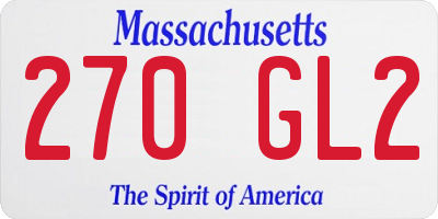 MA license plate 270GL2