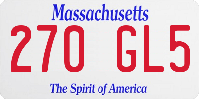 MA license plate 270GL5