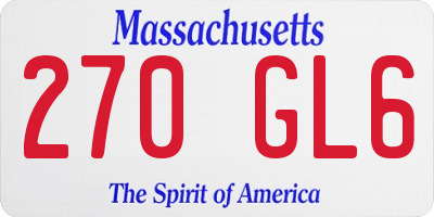 MA license plate 270GL6