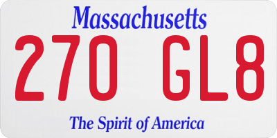 MA license plate 270GL8