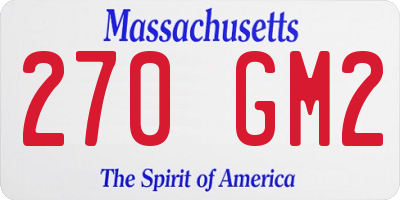 MA license plate 270GM2