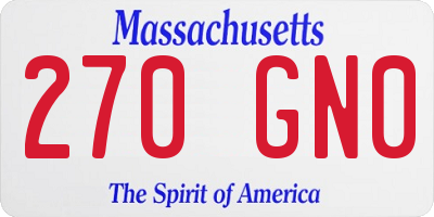 MA license plate 270GN0