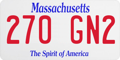 MA license plate 270GN2