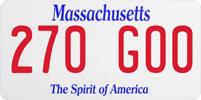 MA license plate 270GO0