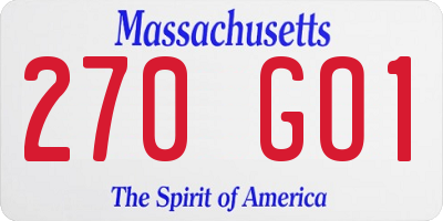 MA license plate 270GO1