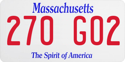 MA license plate 270GO2