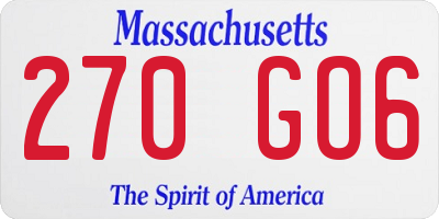 MA license plate 270GO6