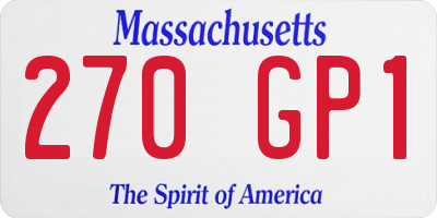 MA license plate 270GP1