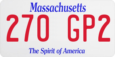 MA license plate 270GP2