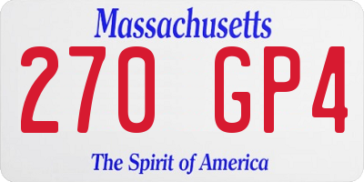 MA license plate 270GP4