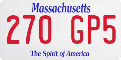 MA license plate 270GP5
