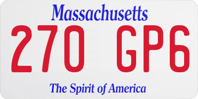 MA license plate 270GP6