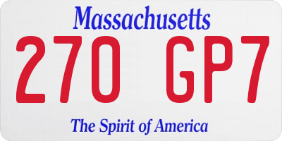 MA license plate 270GP7