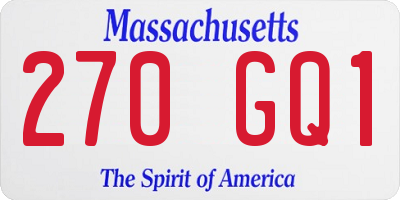 MA license plate 270GQ1