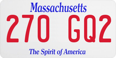 MA license plate 270GQ2