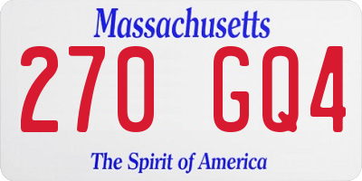 MA license plate 270GQ4