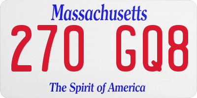 MA license plate 270GQ8