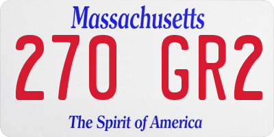 MA license plate 270GR2