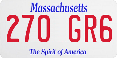 MA license plate 270GR6