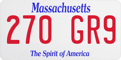 MA license plate 270GR9
