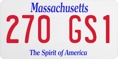 MA license plate 270GS1
