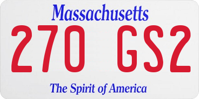 MA license plate 270GS2