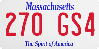 MA license plate 270GS4
