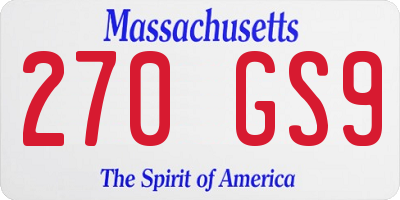 MA license plate 270GS9