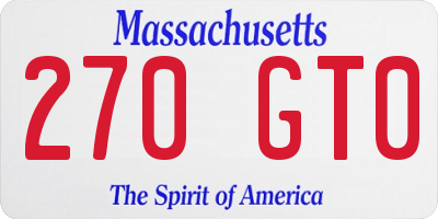 MA license plate 270GT0