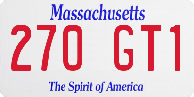 MA license plate 270GT1