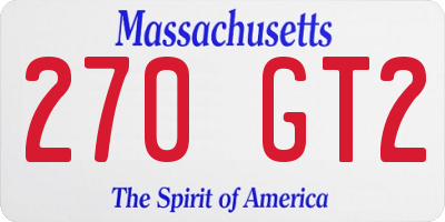 MA license plate 270GT2