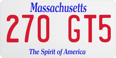 MA license plate 270GT5